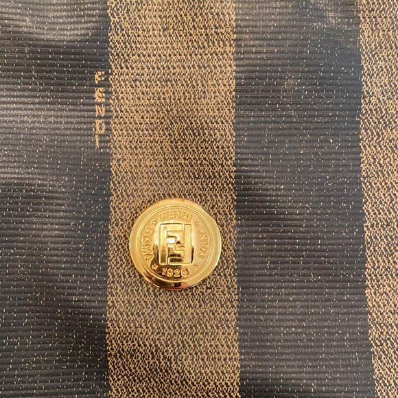 Vintage Fendi Pouch Brown Canvas Clutch - Picture 2 of 10